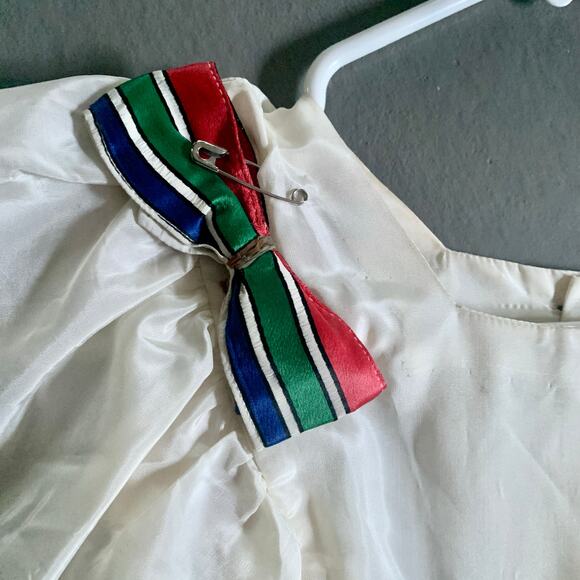 Vintage 1950s White Ruffle Jumper Dress with Apron Trim Handmade XS - Picture 3 of 13